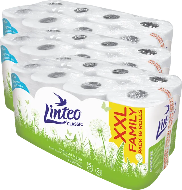 LINTEO Classic Toaletný papier 2-vrstvový, 3 x 16 roliek